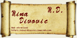 Mina Divović vizit kartica